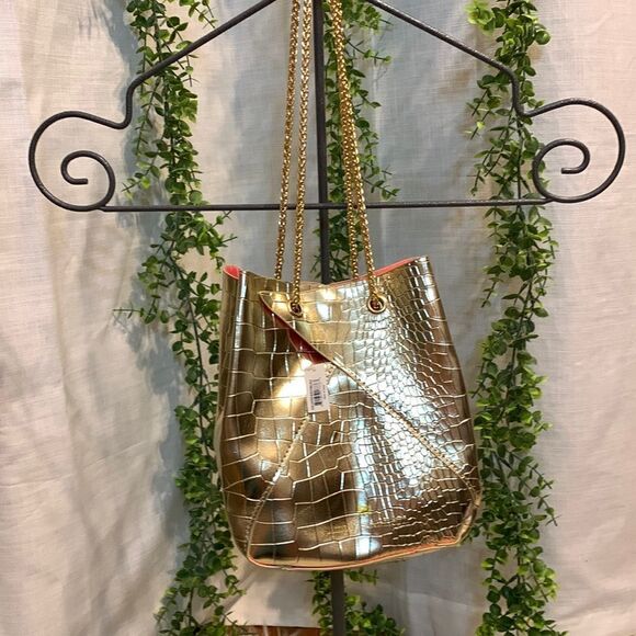 Simply Southern gold leather BunchyBag NWT - Picture 1 of 9